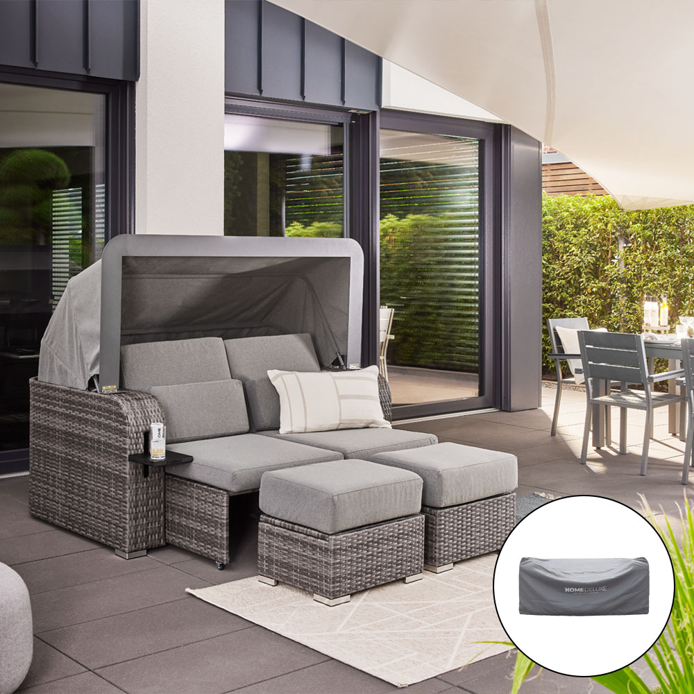 Home Deluxe Strandkorb HOLBY - mit Abdeckung