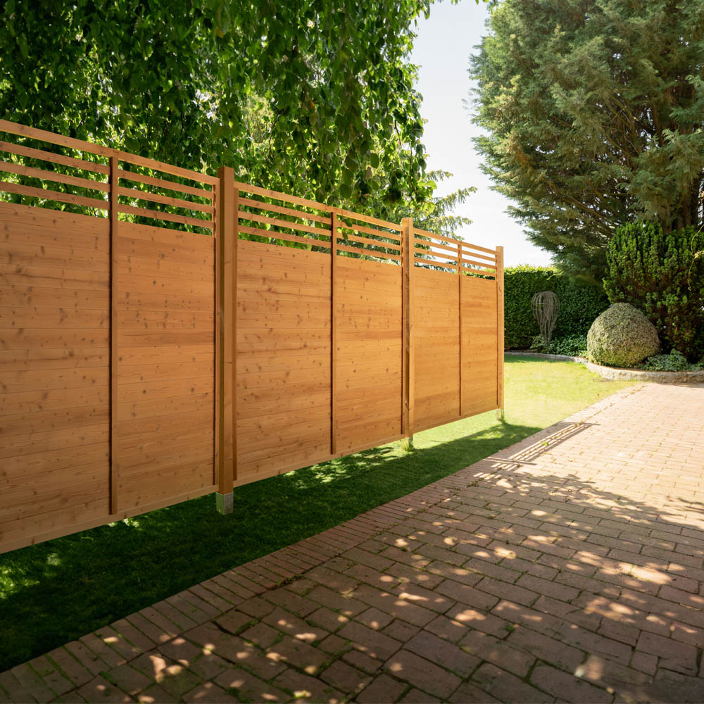 Holz Sichtschutzzaun SOMA - 180 x 180 cm 2x Element + 3x Pfosten