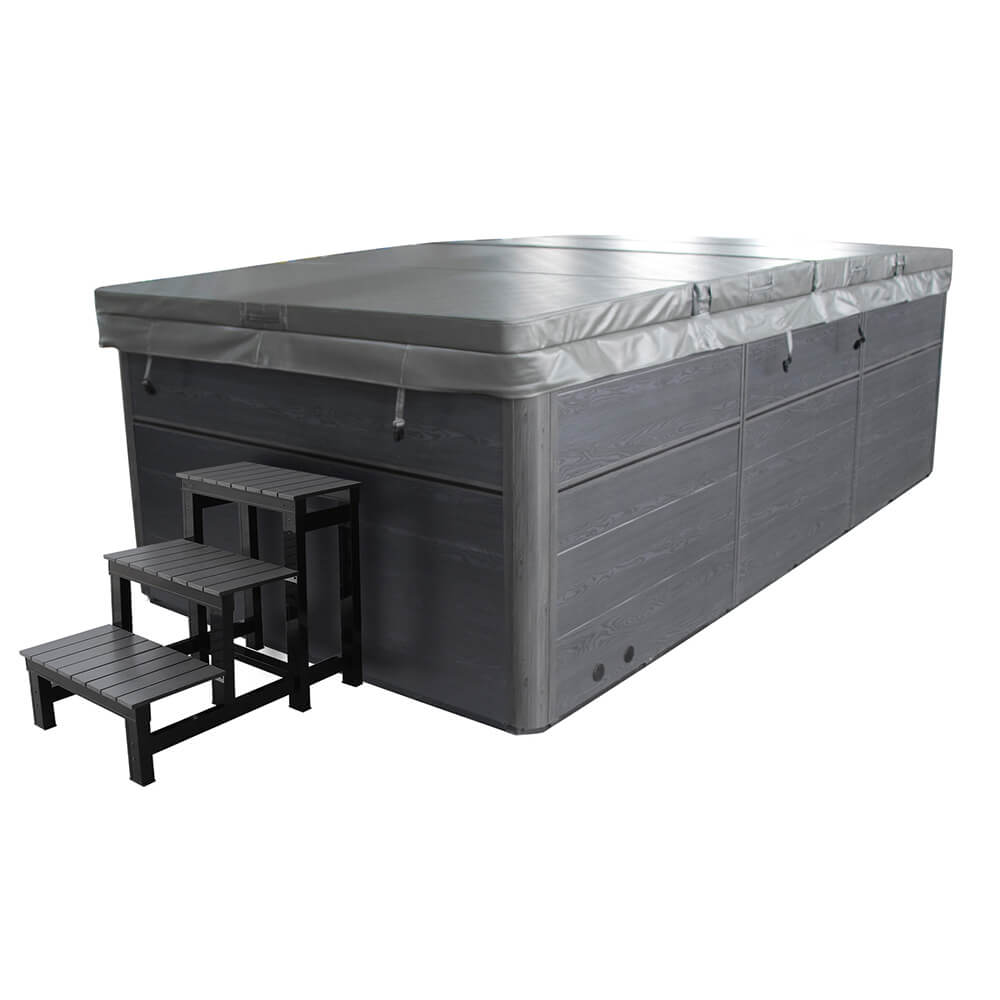 Home Deluxe Outdoor Whirlpool DUSK – Mit Treppe und Thermoabdeckung