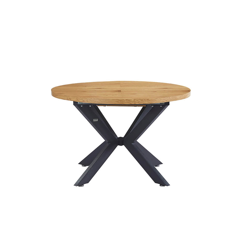 Home Deluxe Essgruppe Rund Ausziehbar AVENTURA inkl. Sternfuß - 120 x 120 cm Light Oak