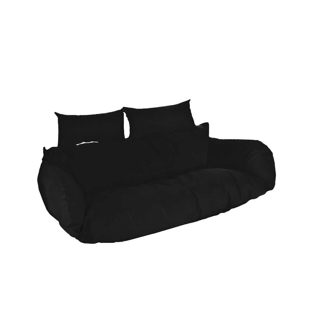 Home Deluxe Polyrattan Hängesessel TWIN - Schwarz nur Kissen