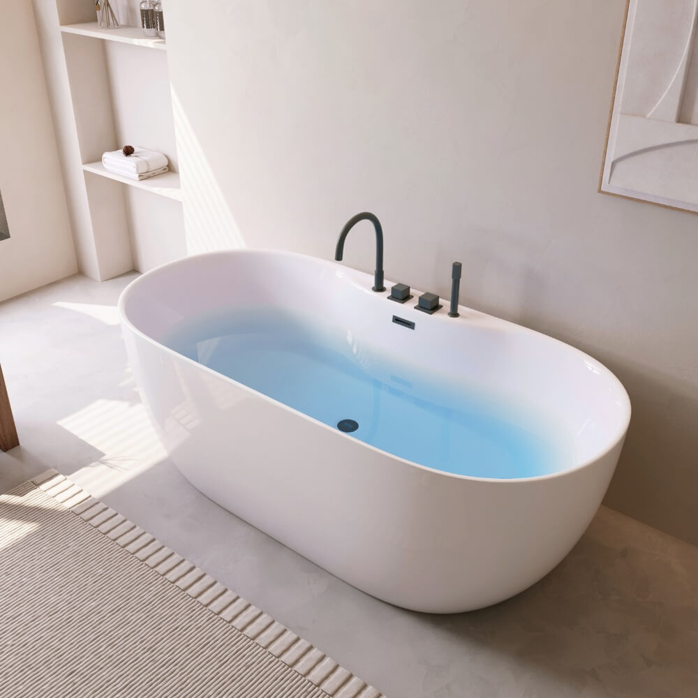 Home Deluxe Badewanne LENI mit schwarzer Armatur