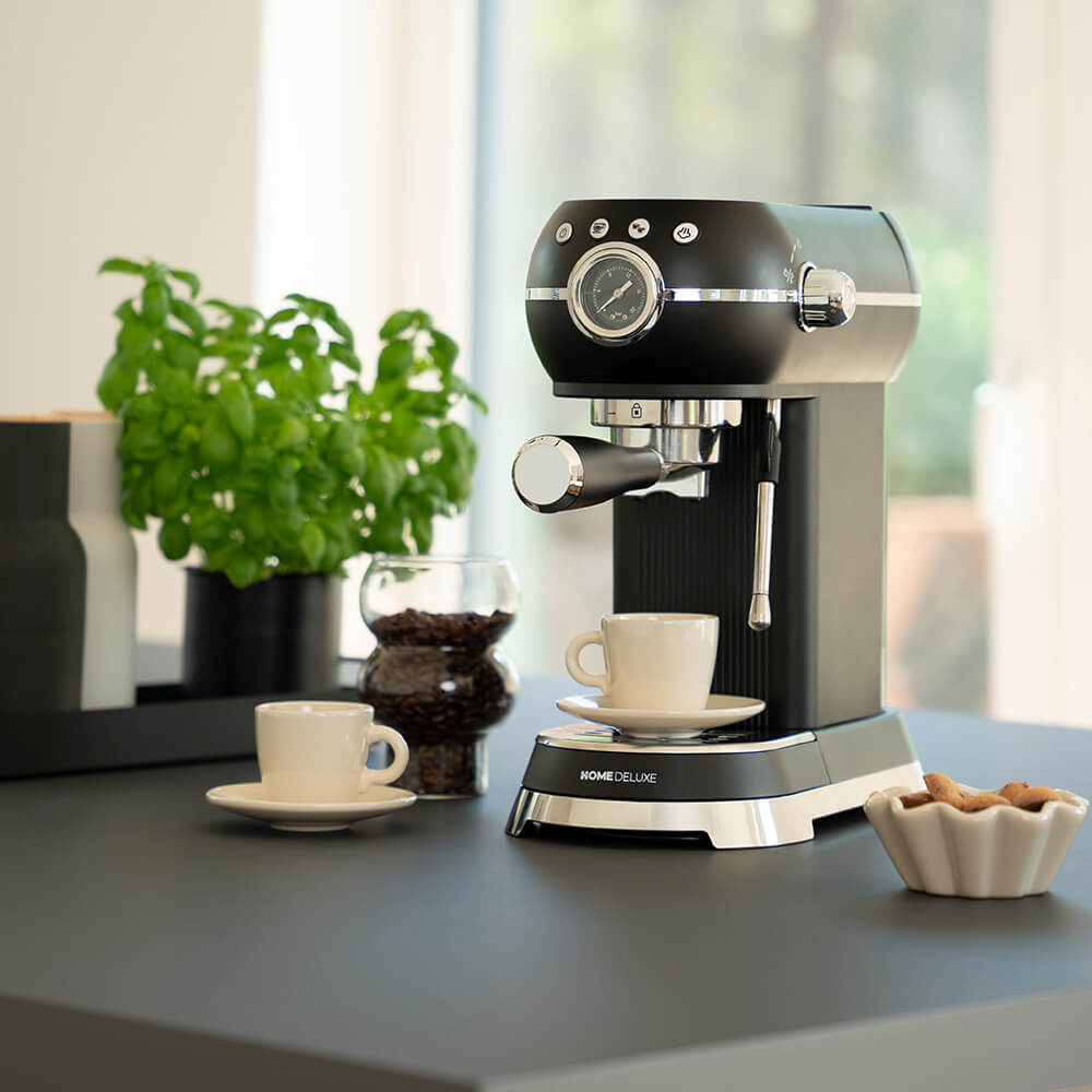 Home Deluxe Espresso Siebträgermaschine EXQUISITE - Matt Schwarz