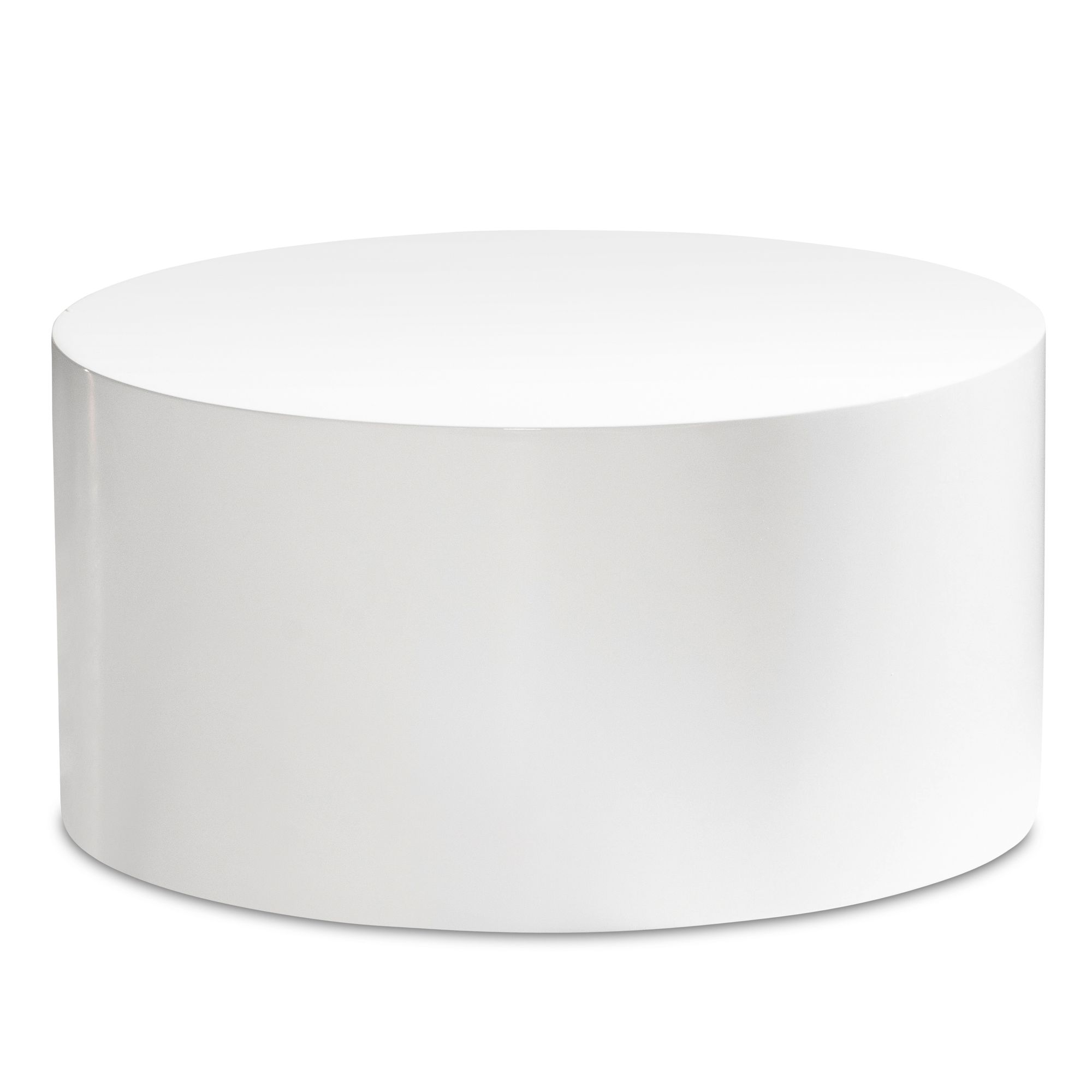 FineBuy Couchtisch MONOBLOC Rund 60 cm Weiß Hochglanz – Moderner Wohnzimmertisch in elegantem Design – runder Sofatisch, Loungetisch für Wohnzimmer