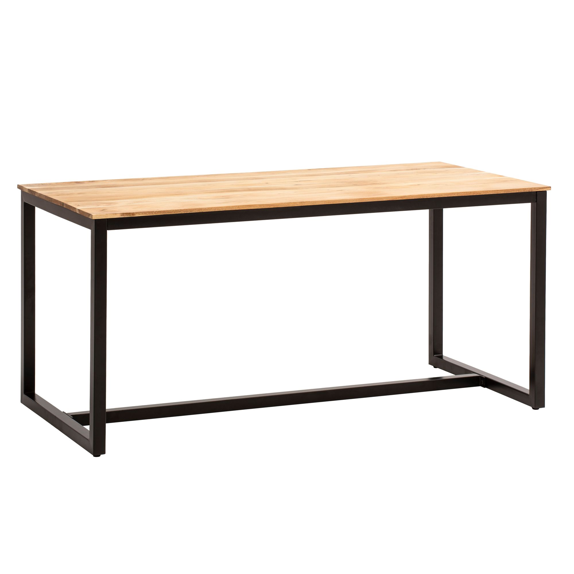 FineBuy Esszimmertisch 120x60x76 cm Akazie Massivholz Metall Esstisch Loft-Style, Küchentisch mit Metallbeinen, Holztisch Industrial Klein, Speisetisch Esszimmer Rechteckig