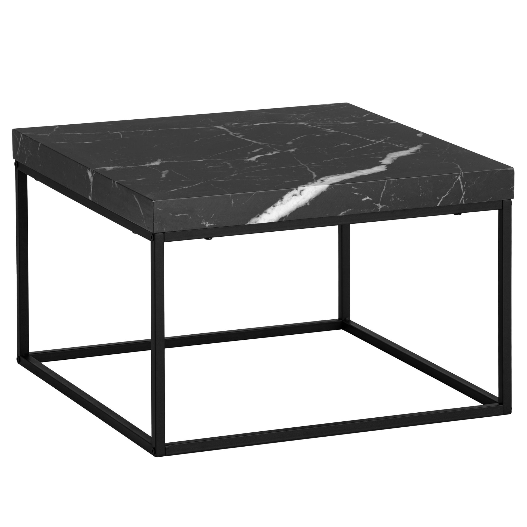 FineBuy Couchtisch 60x60x38 cm Sofatisch Modern, Design Wohnzimmertisch Quadratisch, Loungetisch Klein, Kaffeetisch Metallbeine