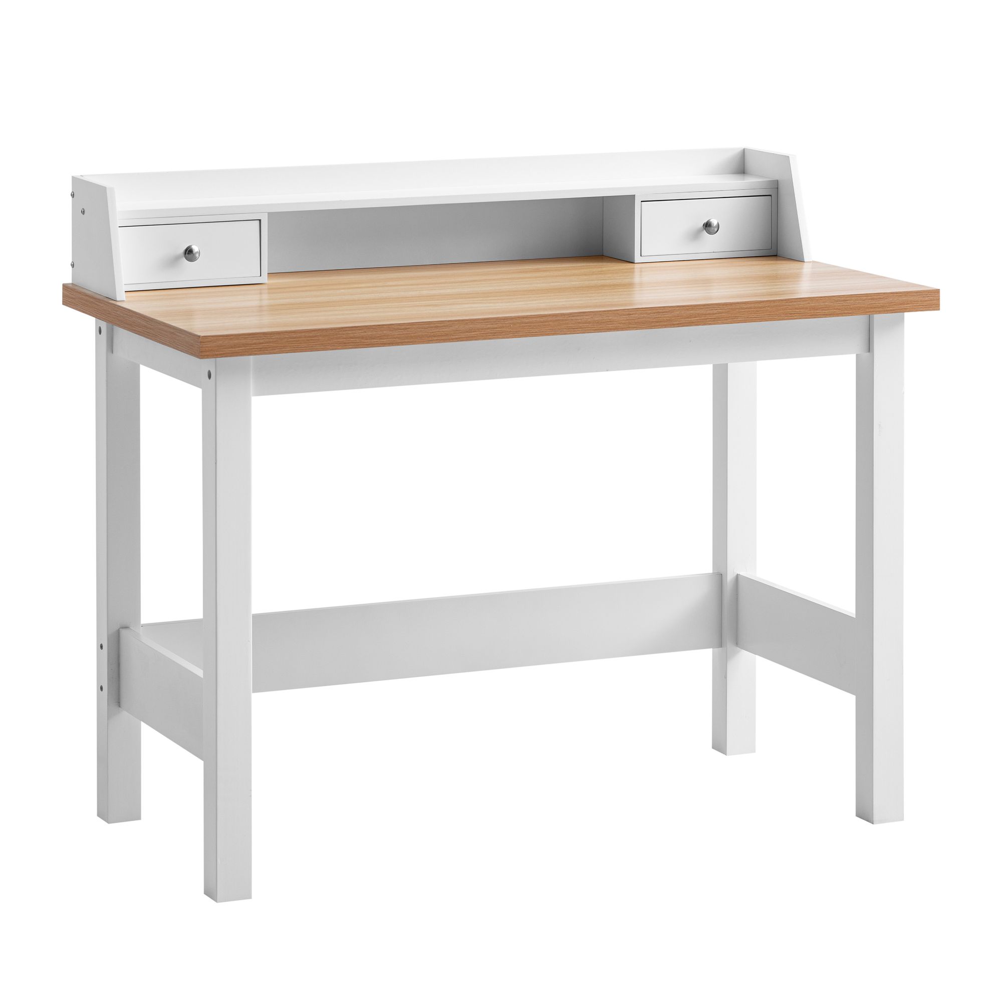 FineBuy Schreibtisch 106x53x90 cm Weiß Bürotisch mit Schublade, Homeoffice Computertisch Platzsparend mit Stauraum, Büro Laptoptisch Arbeitszimmer