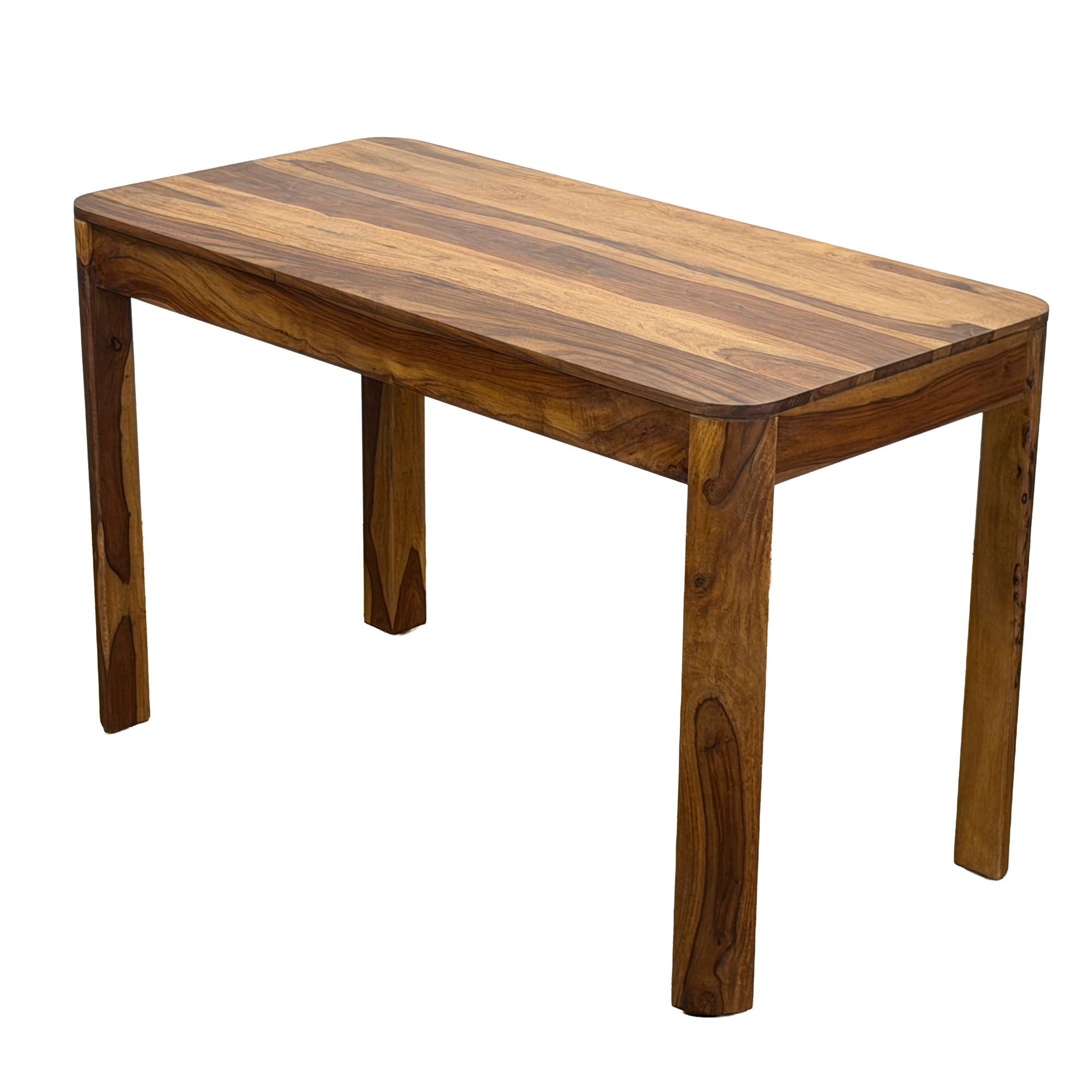 FineBuy Esstisch Sheesham Massivholz 120cm für bis zu 6 Personen · Rechteckiger Esszimmertisch im Landhaus Design · Handgefertigter Küchentisch mit abgerundeten Kanten für Esszimmer oder Küche