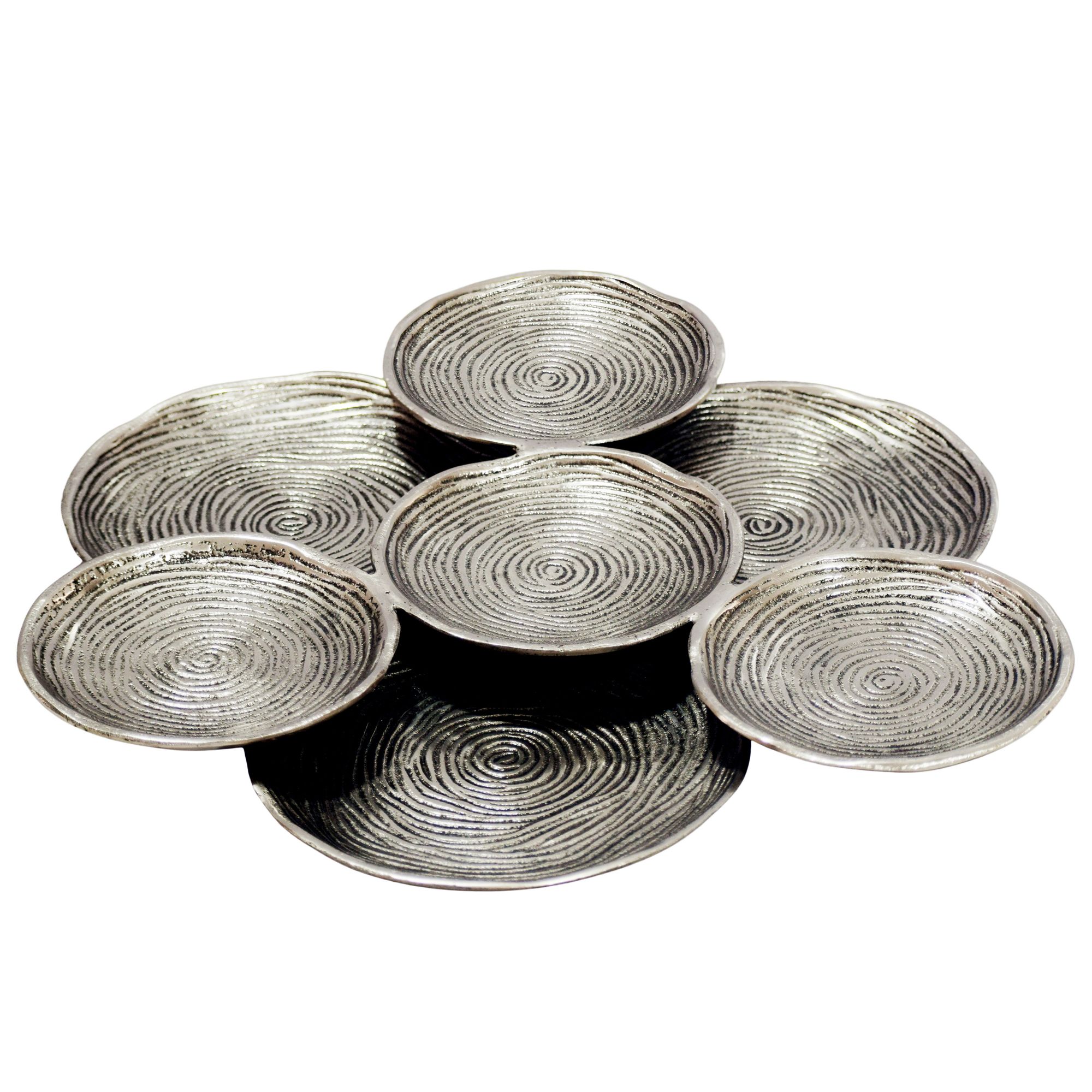 FineBuy Dekoschale Aluminium 44cm Rund - Design Standdeko Obstschale Metall - Schmuckteller Tisch Deko - Dekoteller Wohnaccessoire - Schmuckschale Schale Deko Badezimmer Handmade