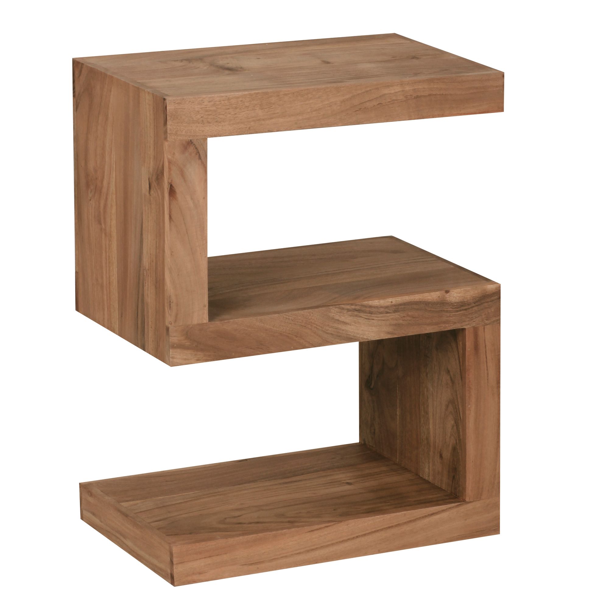 FineBuy Beistelltisch Massivholz S Cube 60cm hoch Wohnzimmer-Tisch Design Landhaus-Stil Couchtisch Farbe wählbar