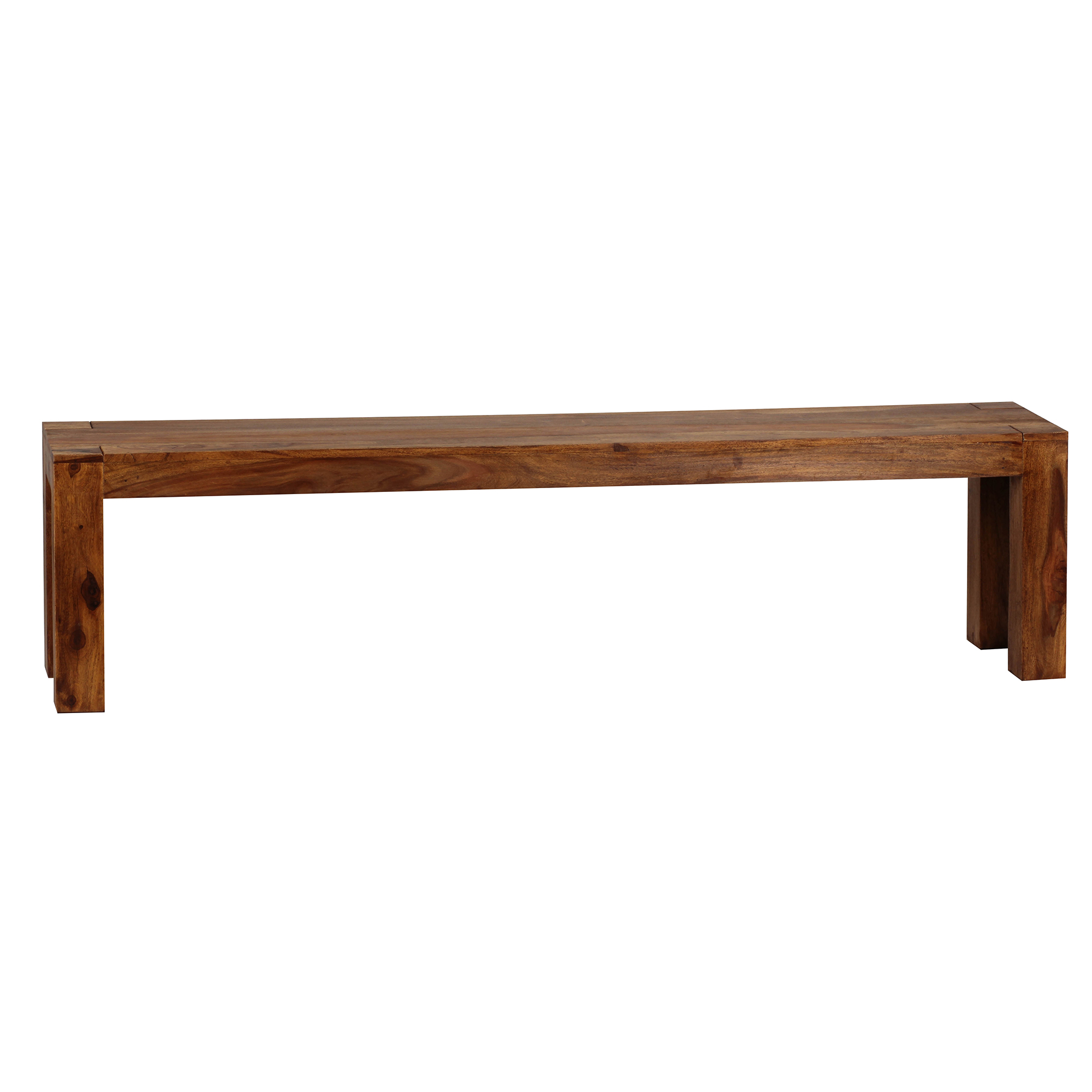 FineBuy Esszimmer Sitzbank Massiv-Holz Sheesham 180 x 45 x 35 cm Holz-Bank Natur-Produkt Küchenbank im Landhaus-Stil