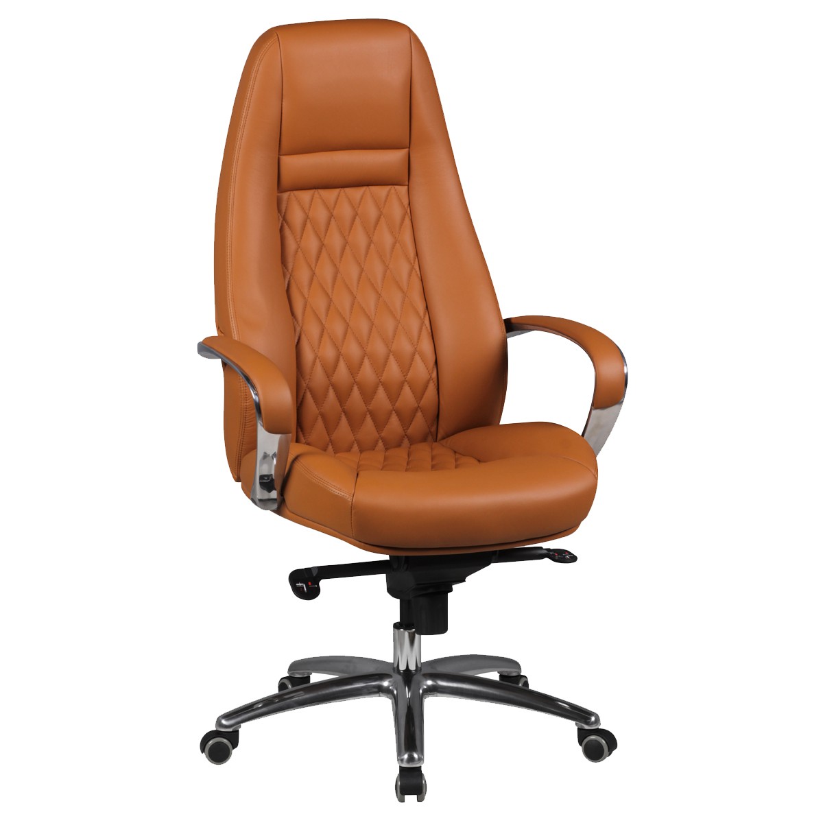 FineBuy AUSTIN Bürostuhl Echtleder Schreibtischstuhl ergonomisch Chefsessel edel Drehstuhl höhenverstellbar