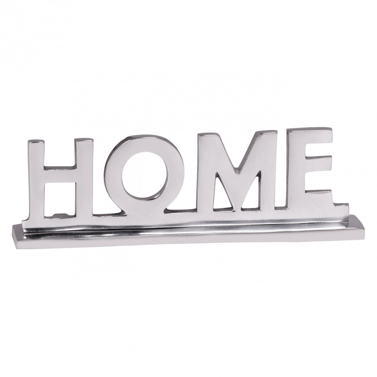 FineBuy Home Deko Schriftzug Design Wohnzimmer Ess-Tisch- Dekoration Wohnung Alu Aluminium Wohndeko Silber 22 cm