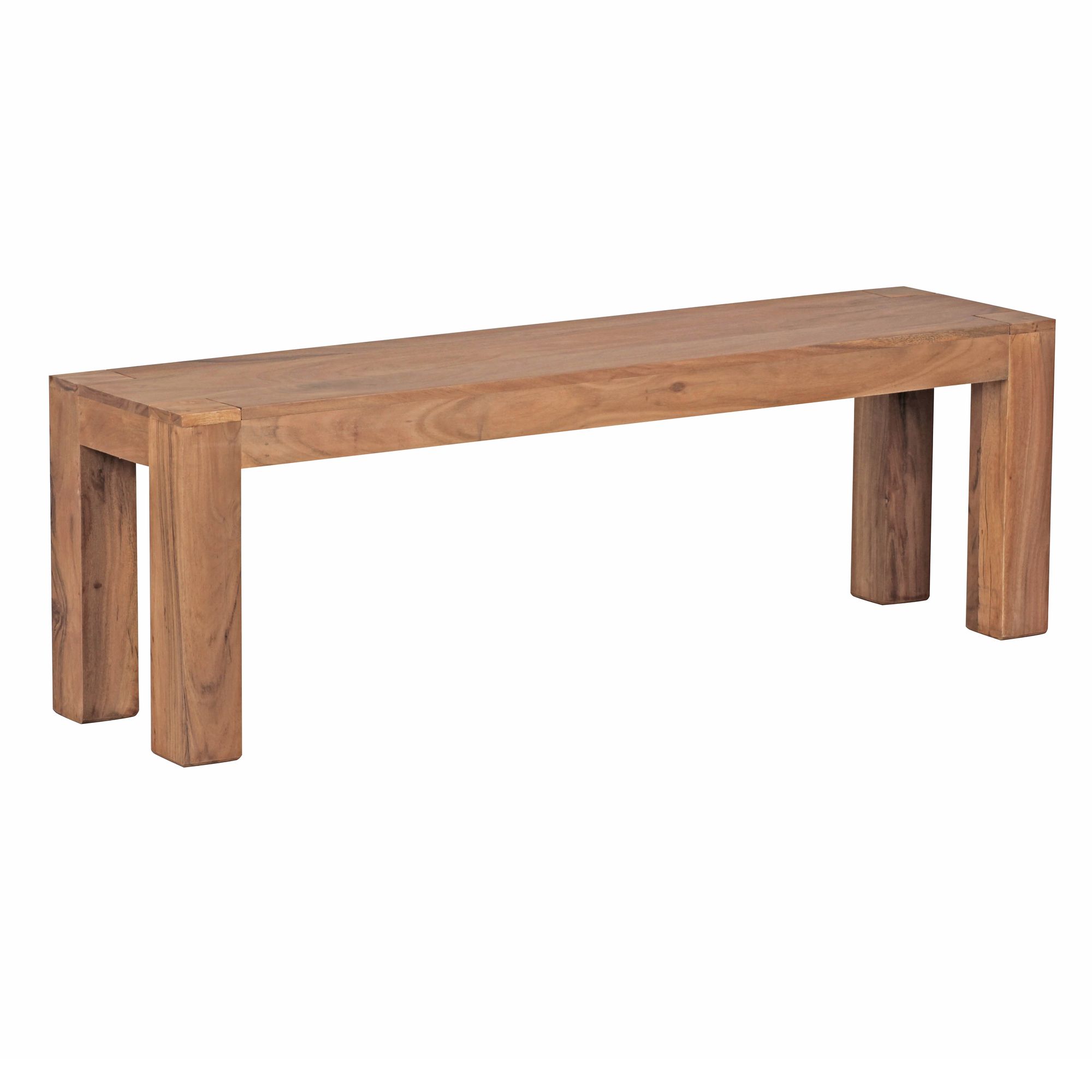 FineBuy Esszimmer Sitzbank Massiv-Holz Akazie Holz-Bank Natur-Produkt Küchenbank im Landhaus-Stil Größe wählbar