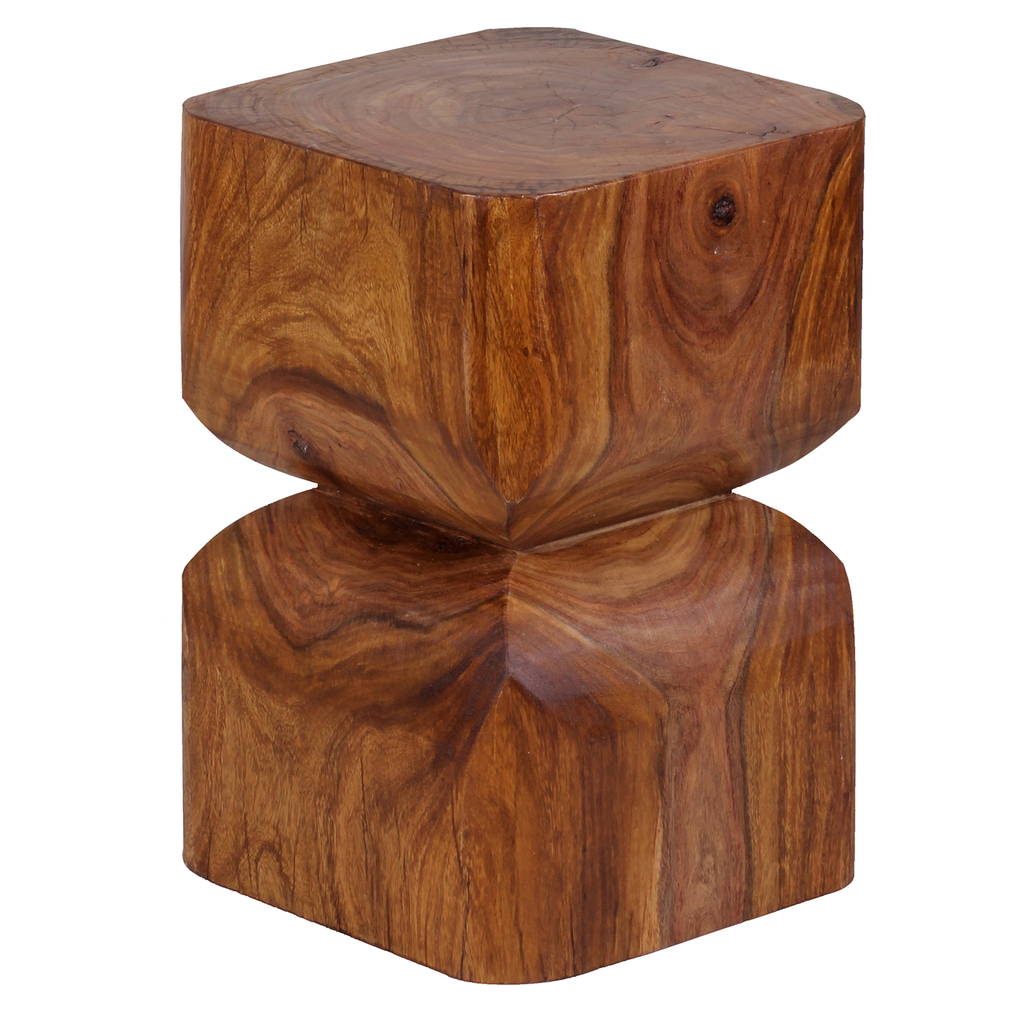 FineBuy Beistelltisch FB43540 Sheesham Vollholz 30x45x30cm Rustikaler Deko-Tisch, Blumentisch Holztisch Klein, Sofa Anstelltisch Braun| Kleiner Echtholz Tisch, Ablagetisch Wohnzimmertischchen