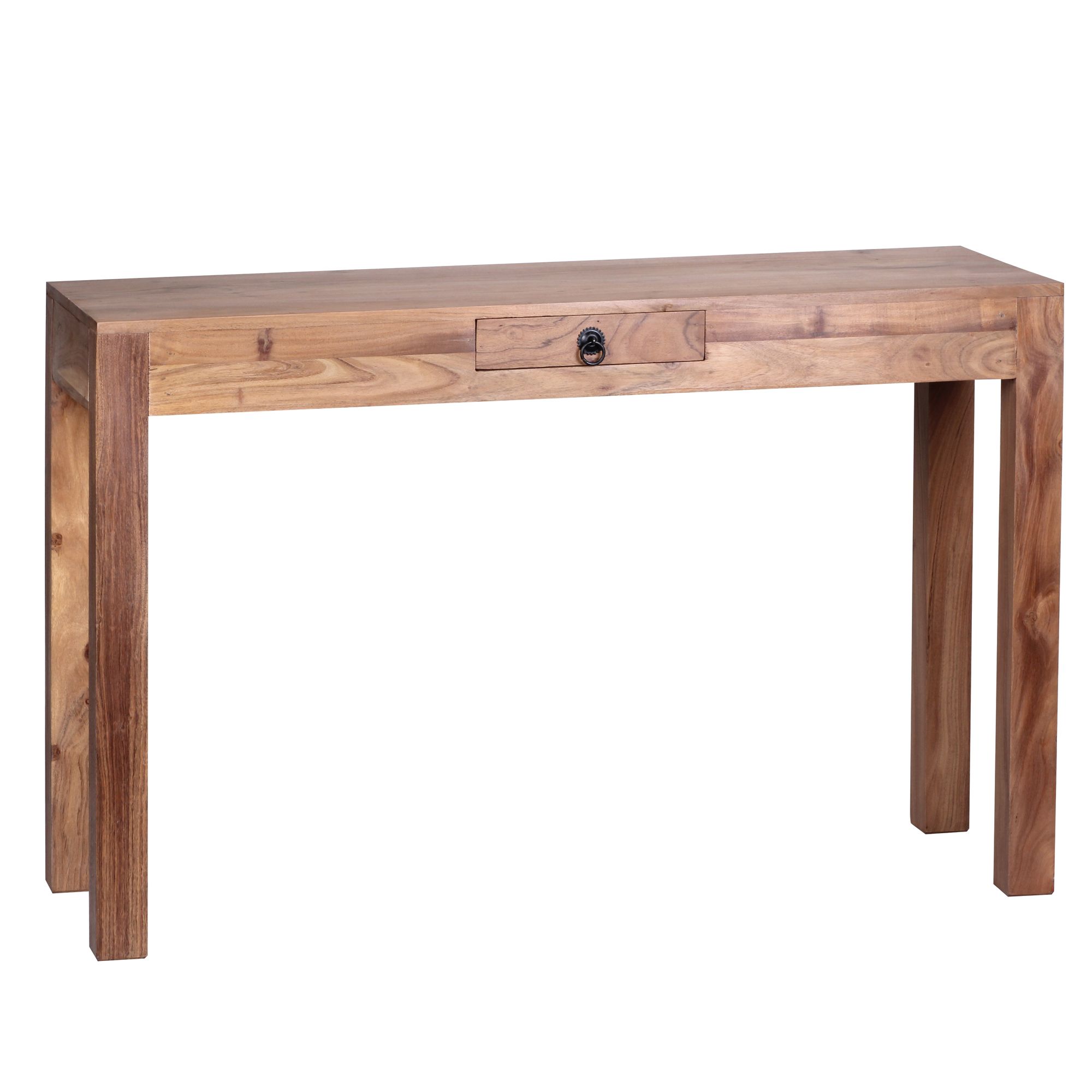 FineBuy Konsolentisch Massivholz Konsole mit 1 Schublade Schreibtisch 120 x 40 cm Landhaus Sideboard Farbe wählbar