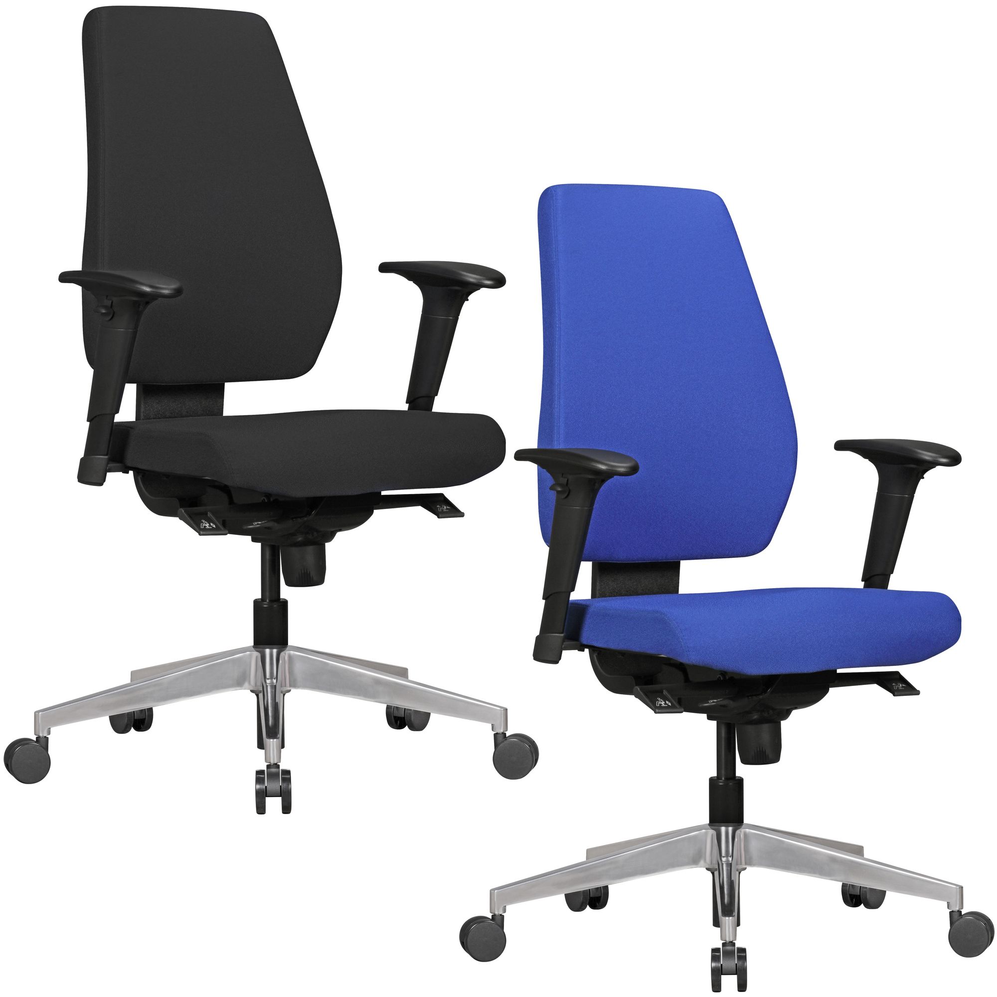 FineBuy Bürostuhl DARIUS mit Stoff-Bezug, Design Schreibtisch-Stuhl mit Synchromechanik & Armlehnen, Drehstuhl Drehsessel ergonomisch 120 kg