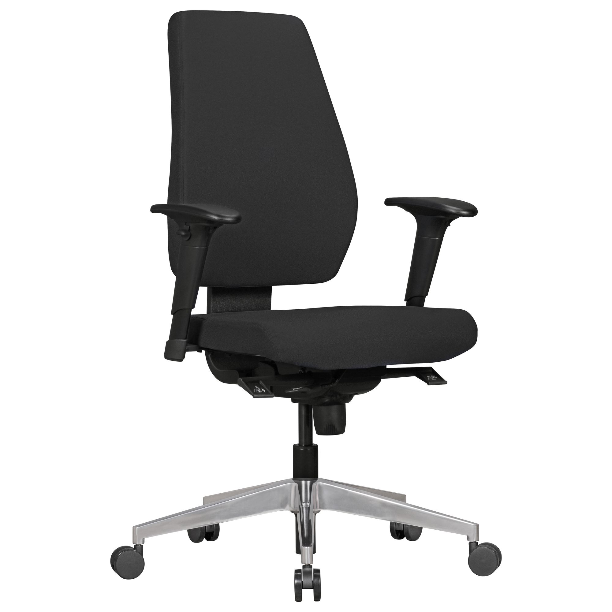 FineBuy Bürostuhl DARIUS mit Stoff-Bezug, Design Schreibtisch-Stuhl mit Synchromechanik & Armlehnen, Drehstuhl Drehsessel ergonomisch 120 kg