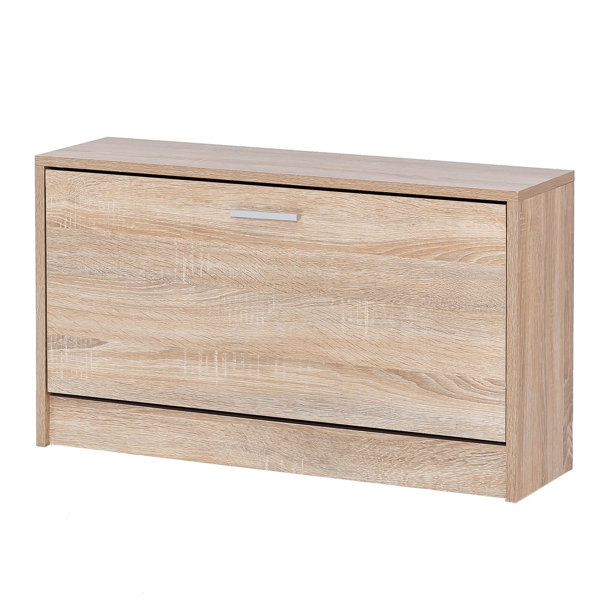FineBuy Schuhbank SPLIT mit Sitzfläche Schuhkipper Holz 80 x 47 x 24 cm, Flurbank klein geschlossen, Sitzbank schmal Flur mit Stauraum, Schuhschrank einzeln Garderobenbank Bank Flurmöbel