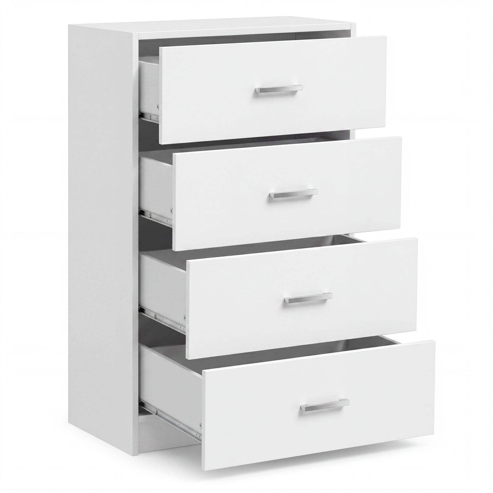 FineBuy Design Sideboard FB52330 Weiß Hochglanz 60x90x30 cm Anrichte Holz Modern, Schmale Schubladenkommode Esszimmer, Kleiner Allzweckschrank Flur, Wäschekommode Schlafzimmer