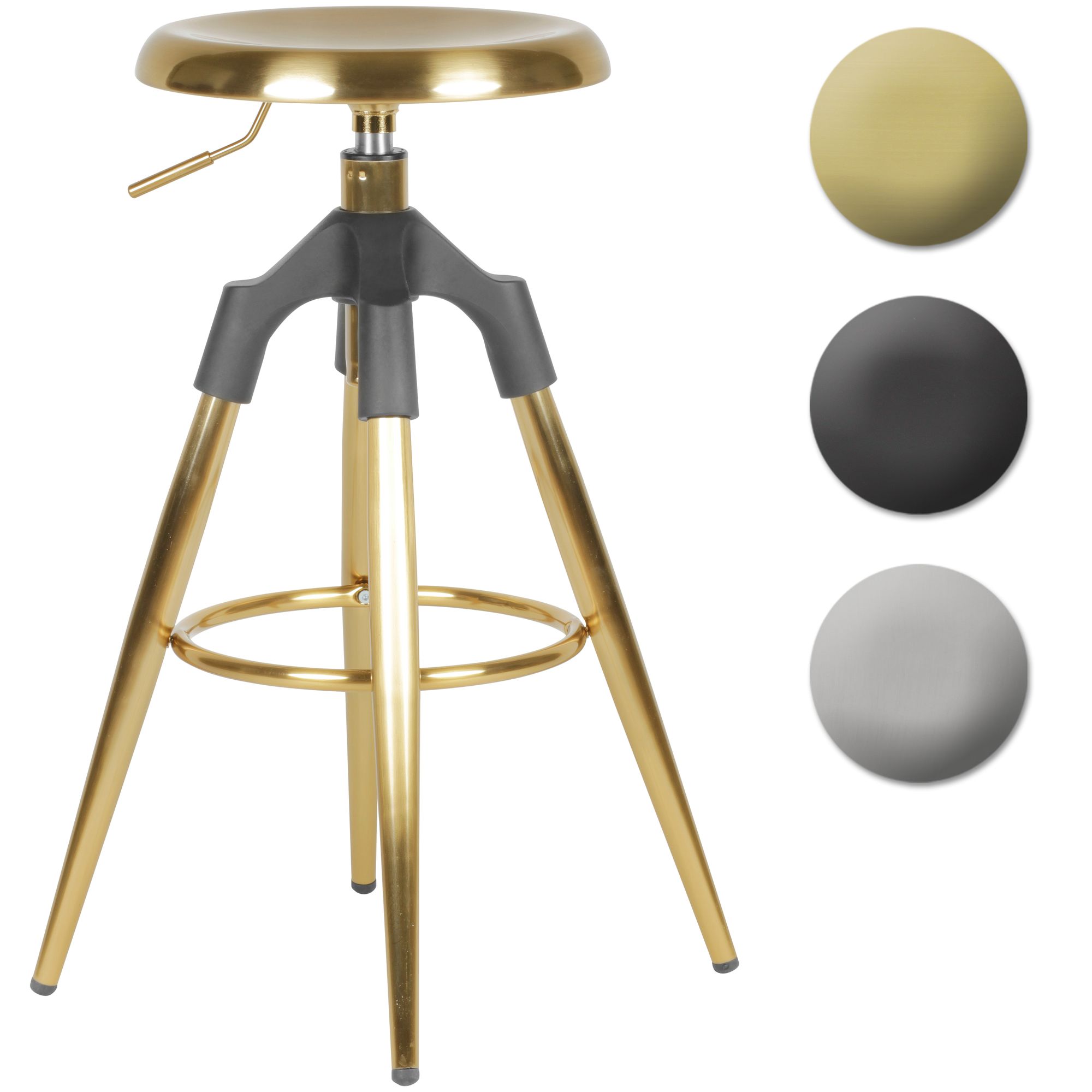 FineBuy Barhocker Metall 72-80 cm, Design Barstuhl 100 kg Maximalbelastbarkeit, Tresenhocker Industrial, Tresenstuhl ohne Lehne