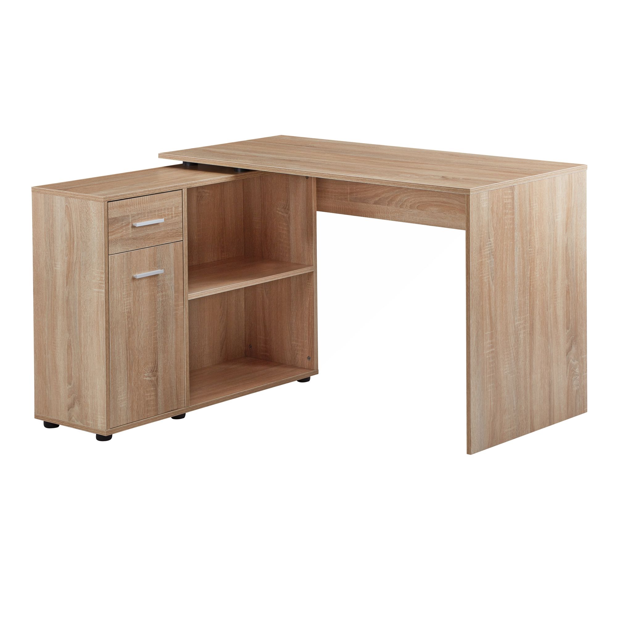 FineBuy Design Eckschreibtisch mit Regal 120 x 75,5 x 106,5 cm, Moderner Büro-Schreibtisch, Computer-Tisch Arbeitszimmer, Winkelschreibtisch Home Office