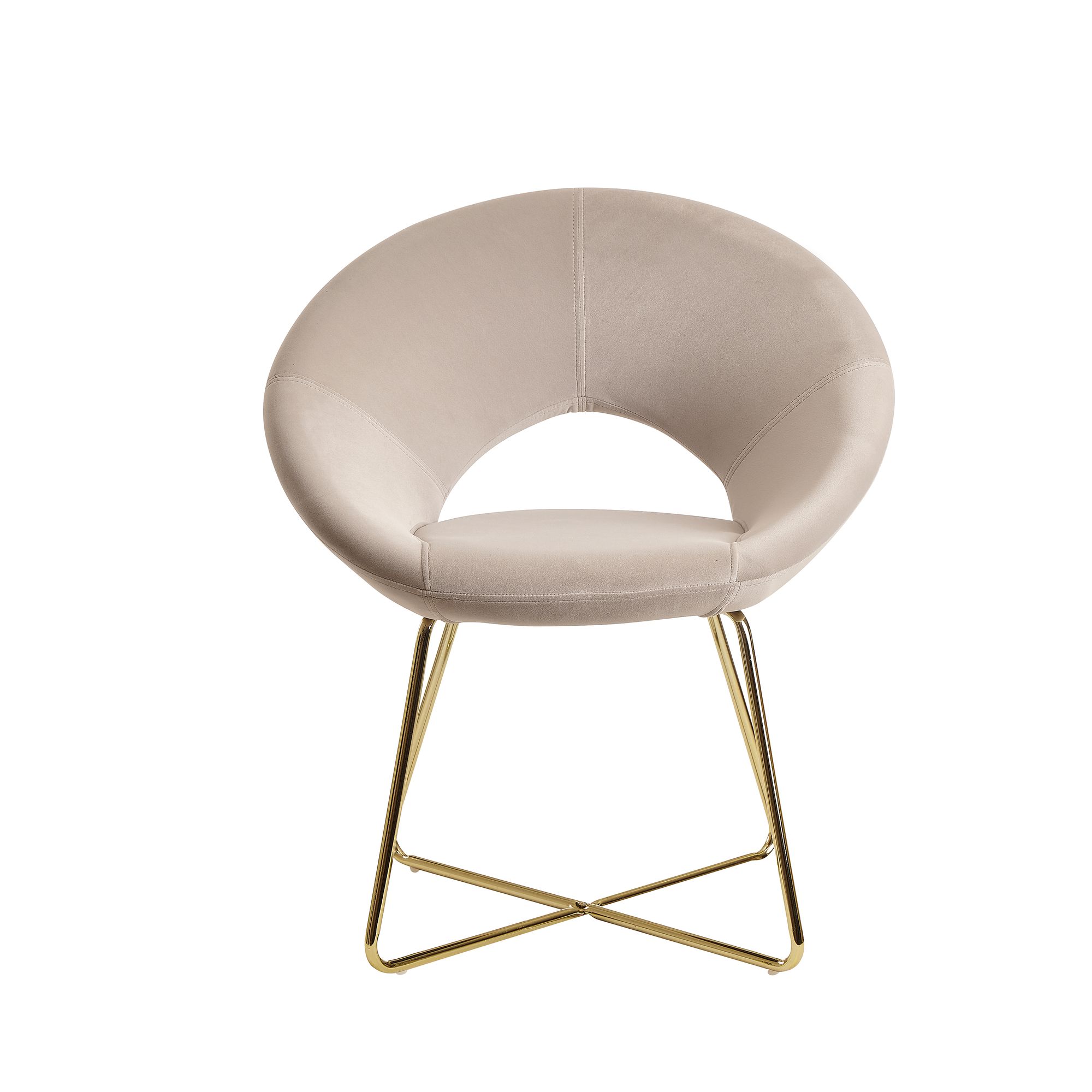 FineBuy Esszimmerstuhl Samt Küchenstuhl mit goldenen Beinen, Schalenstuhl Stoff / Metall, Design Polsterstuhl, Stuhl Esszimmer Gepolstert