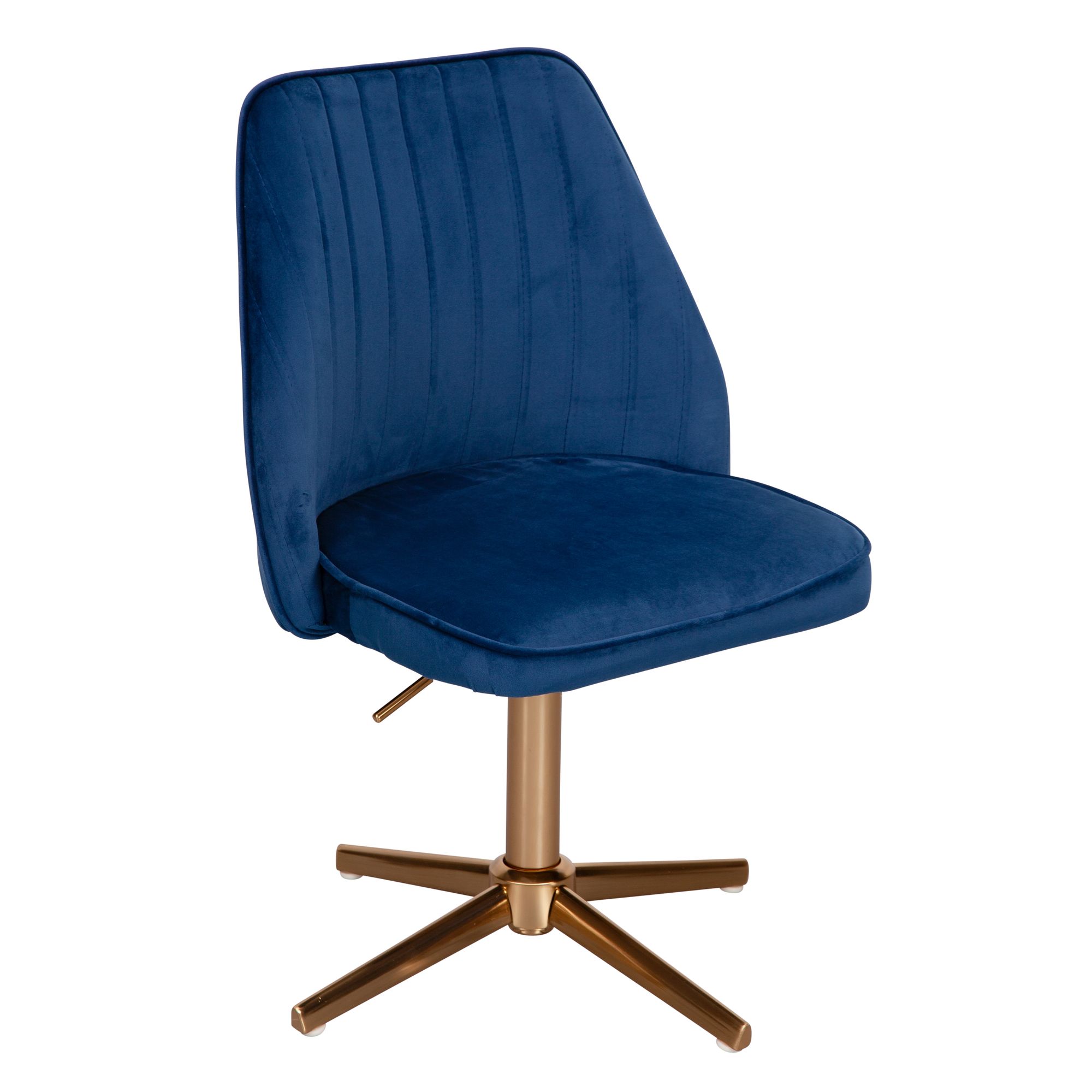 FineBuy Schreibtischstuhl Samt Design Drehstuhl mit Lehne, Schalenstuhl 120 kg Höhenverstellbar, Arbeitsstuhl ohne Rollen, Stuhl Schreibtisch Home-Office Drehbar