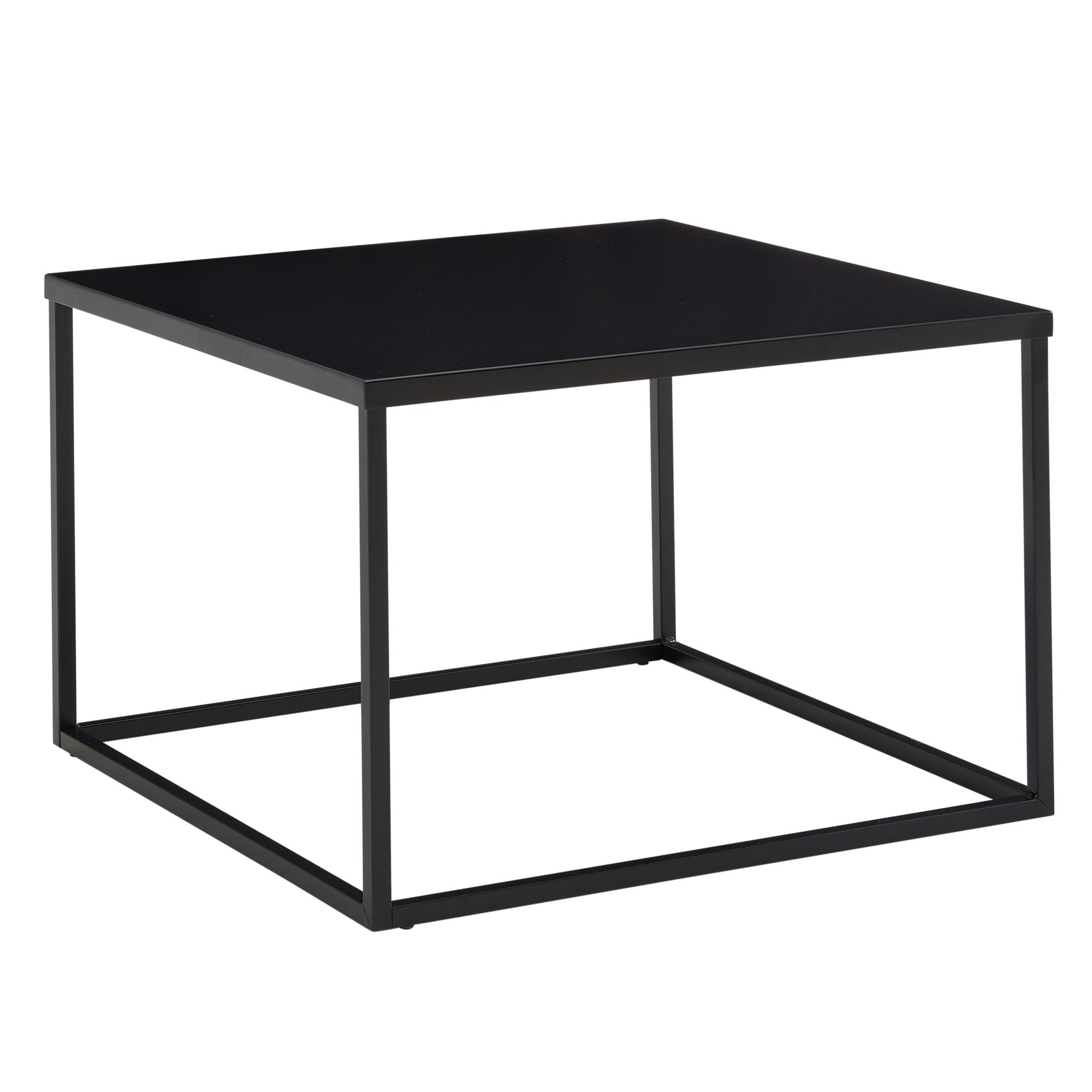 FineBuy Couchtisch 60 x 60 cm quadratisch Schwarz Metall - Industrial Alu Wohnzimmertisch - Skandinavisches Design Beistelltisch für Wohnzimmer Aluminium