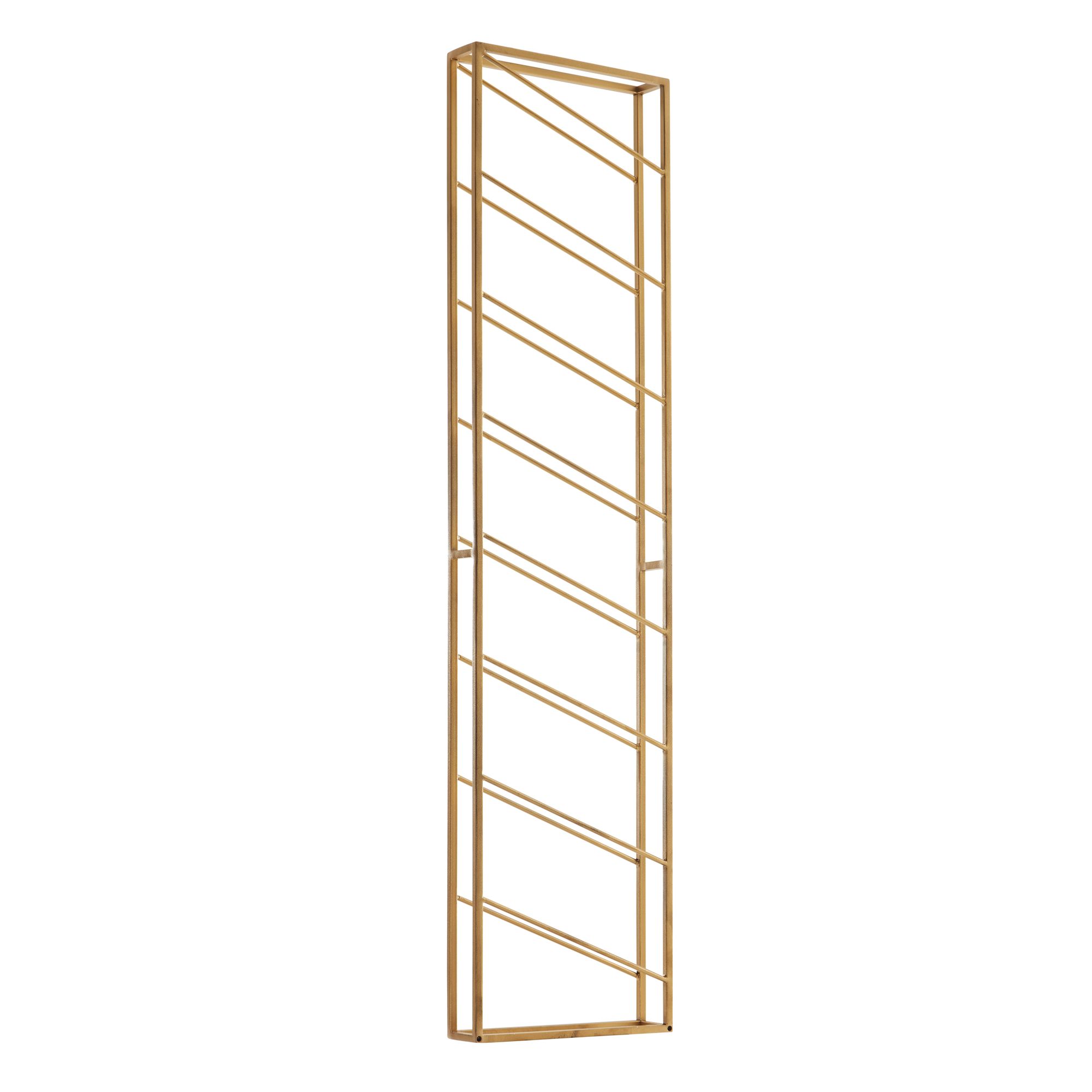 FineBuy Weinregal Wand Metall 36x150x8 cm Groß für 8 Flaschen, Design Wandregal für die Küche, Flaschenregal Hängend Schmal Wandmontage