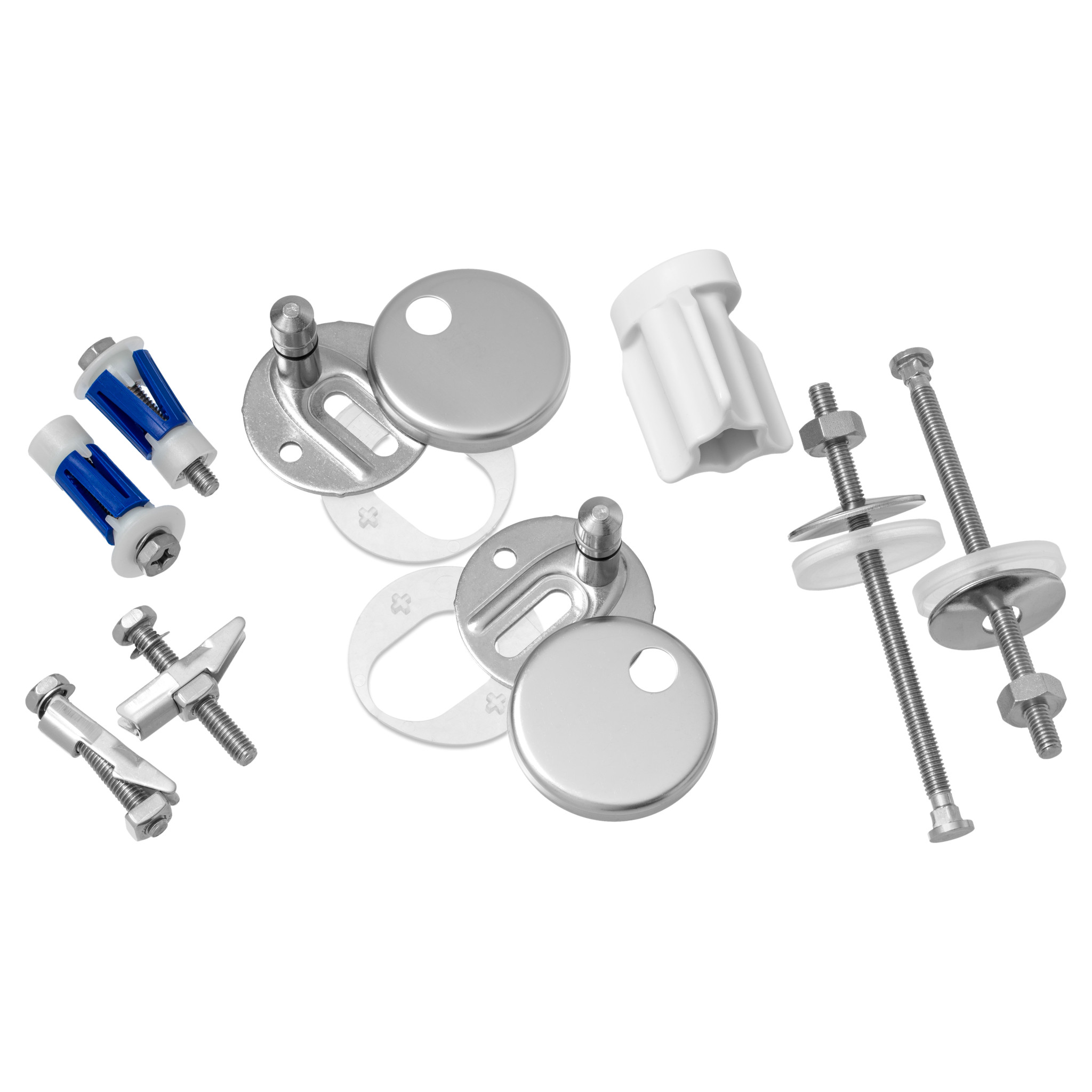 LUVETT PREMIUM WC-Sitz Befestigung, Scharnier Set C6802 OneforAll - 3in1 Montageset Edelstahl, Ersatzteil, nur passend für LUVETT WC-Sitze
