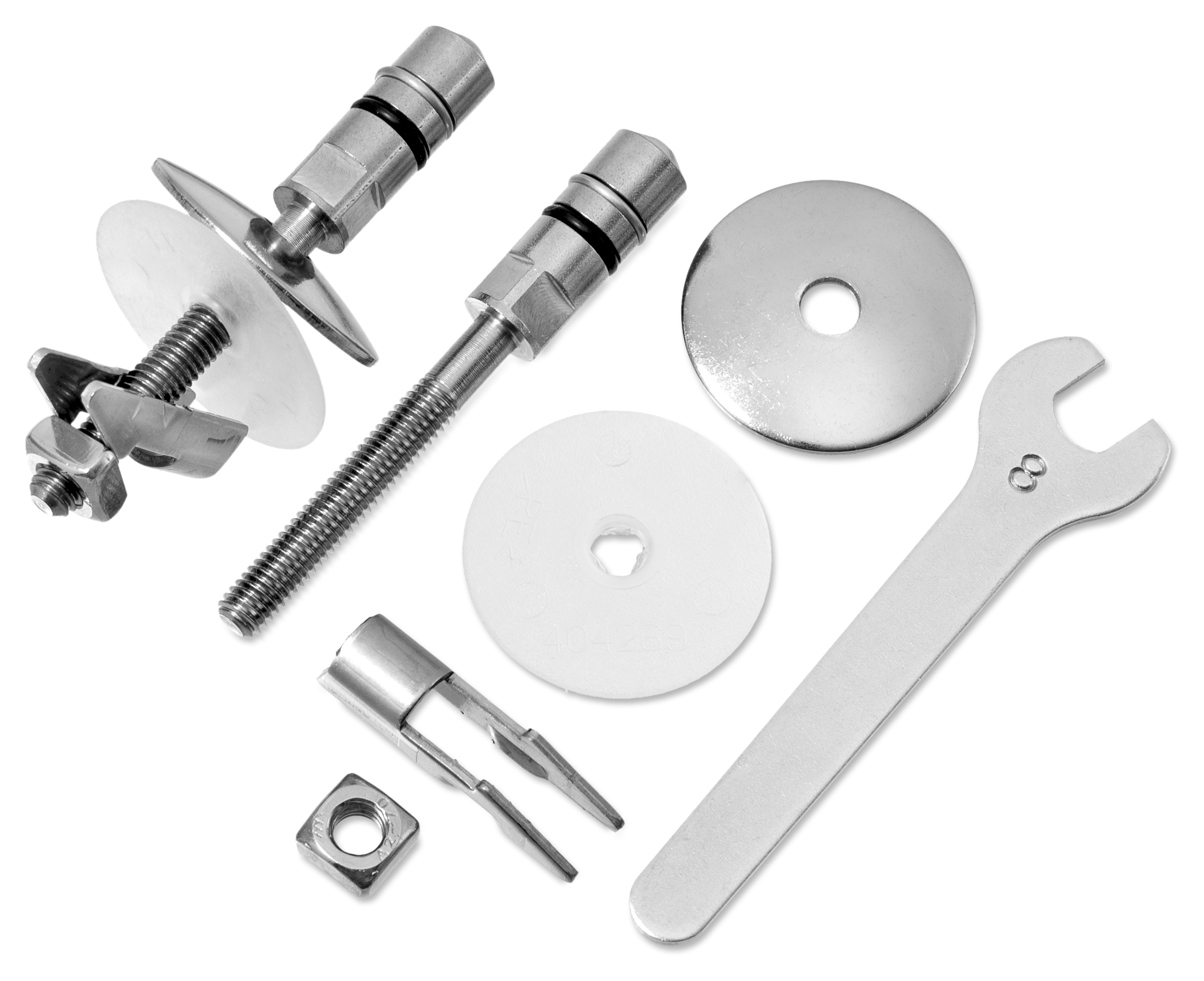 WC-Sitz Befestigung, Mittel-Pin Scharnier Set C0102G, Edelstahl, Montage von oben, Ersatzteil, nur passend für LUVETT WC-Sitze