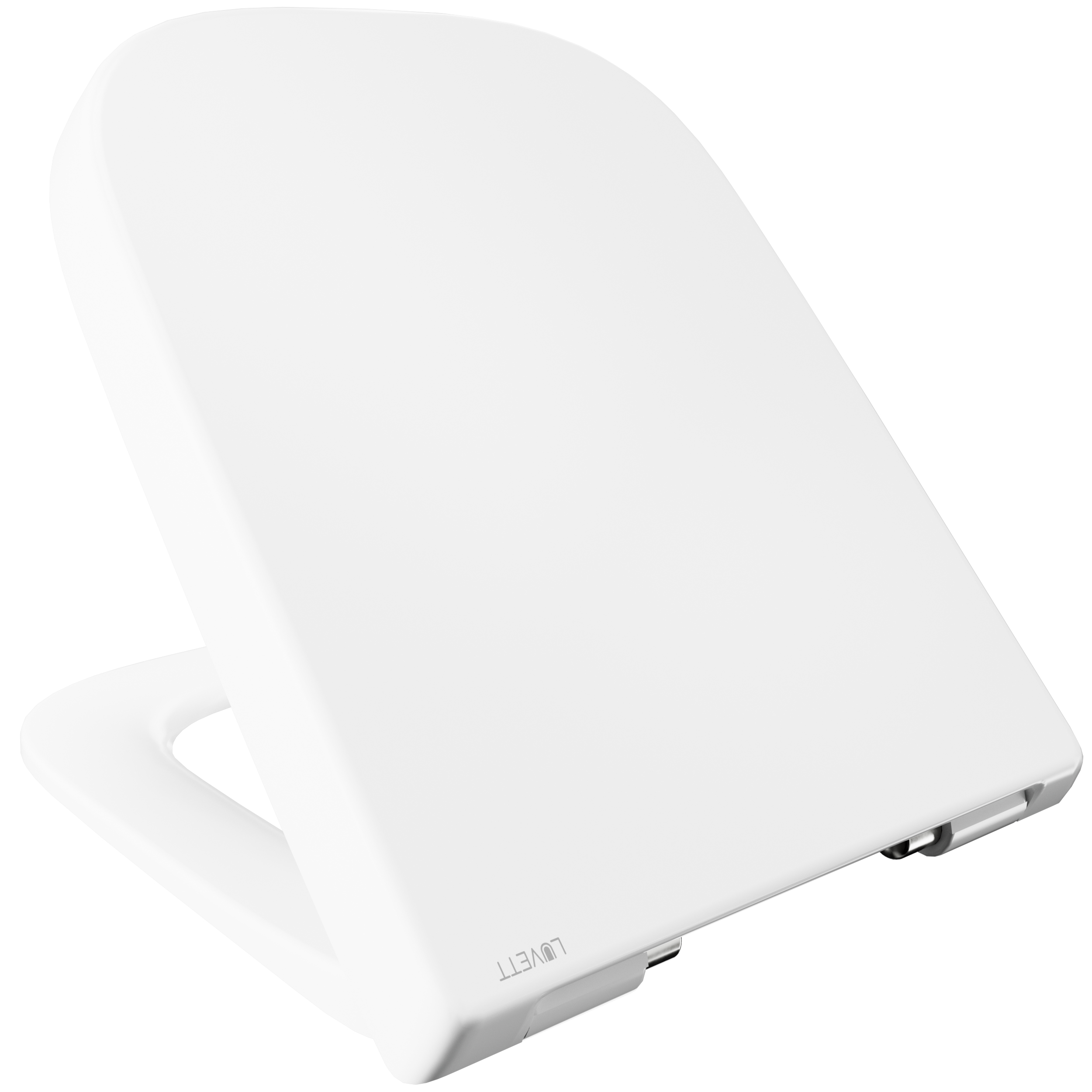 Luvett® WC-Sitz Q600 Weiß eckig mit Absenkautomatik, u.a. für Geberit Smyle Square