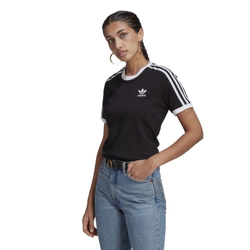 Adidas 3 Stripes T-Shirt | Shirts für Damen | Schwarz