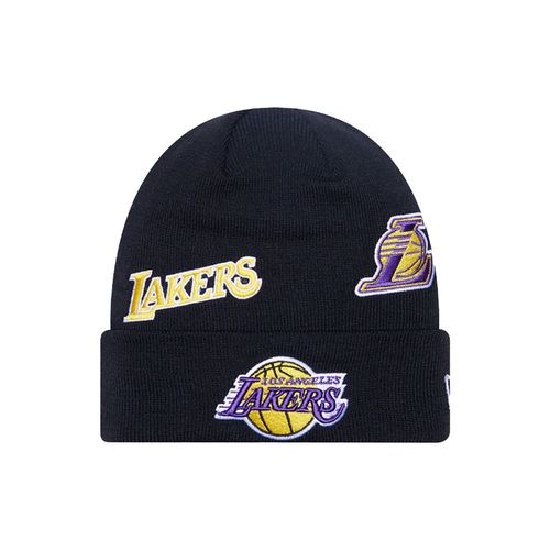 New Era LA Lakers Multi Patch Cuff Knit Beanie | Mützen/Beanies für Unisex | Schwarz