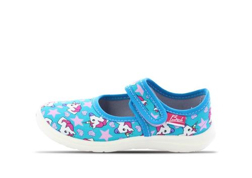 Beck Beck Hausschuh Unicorn | Hausschuhe für Kinder | Blau