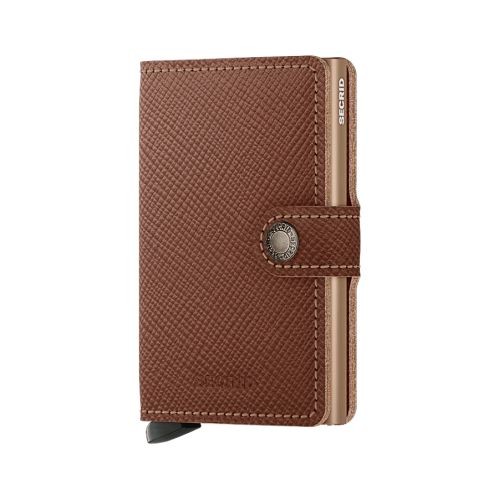 Secrid Miniwallet Saffiano | Geldbeutel/Brustbeutel für Unisex | Braun