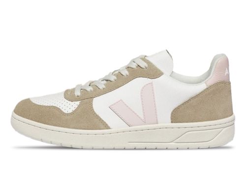 Veja V-10 Chromfree Leather | Sneaker für Damen | White/petale/sahara