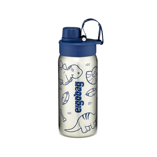 Ergobag Edelstahl Trinkflasche Easy-to-Drink | Trinkflasche für Kinder | Blau