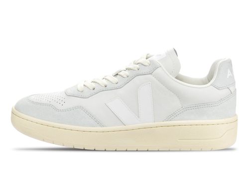 Veja V-90 Leather | Sneaker für Damen | Gravel/white