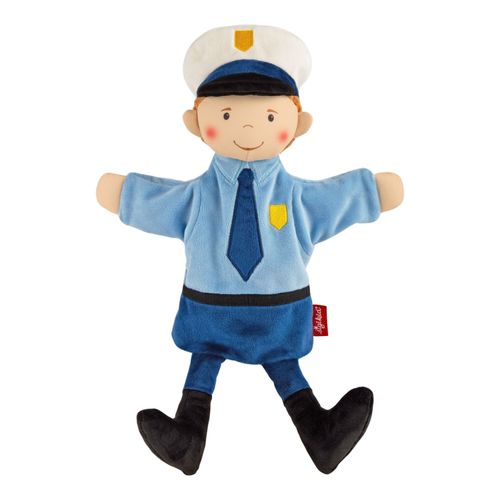 sigikid Kinder Handspielpuppe Polizist | Kuscheltiere für Kinder | Blau