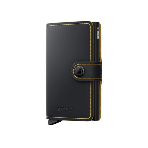 Secrid Miniwallet | Geldbeutel/Brustbeutel für Unisex | Matte Black / Ochre