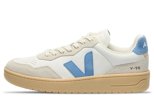 Veja V-90 Leather | Sneaker für Herren | Extra White / Aqua / Natural