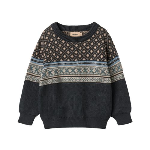 Wheat Jaquard Pullover Julius | Pullover für Kinder | Navy
