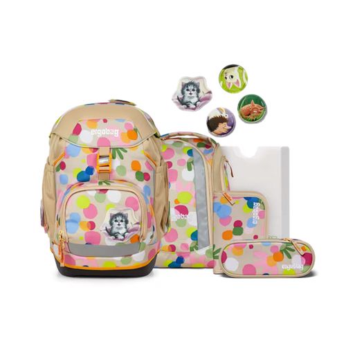 Ergobag PACK Schulrucksack-Set | Schulranzen für Kinder | Flower Powbär