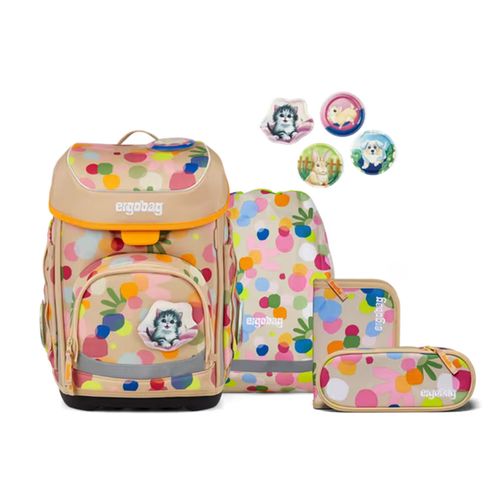 Ergobag CUBO Schulranzen-Set | Schulranzen für Kinder | Flower Powbär