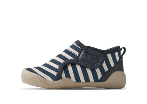 Wheat Beach Shoe Shawn | Barfußschuhe für Kinder | Indigo Stripe