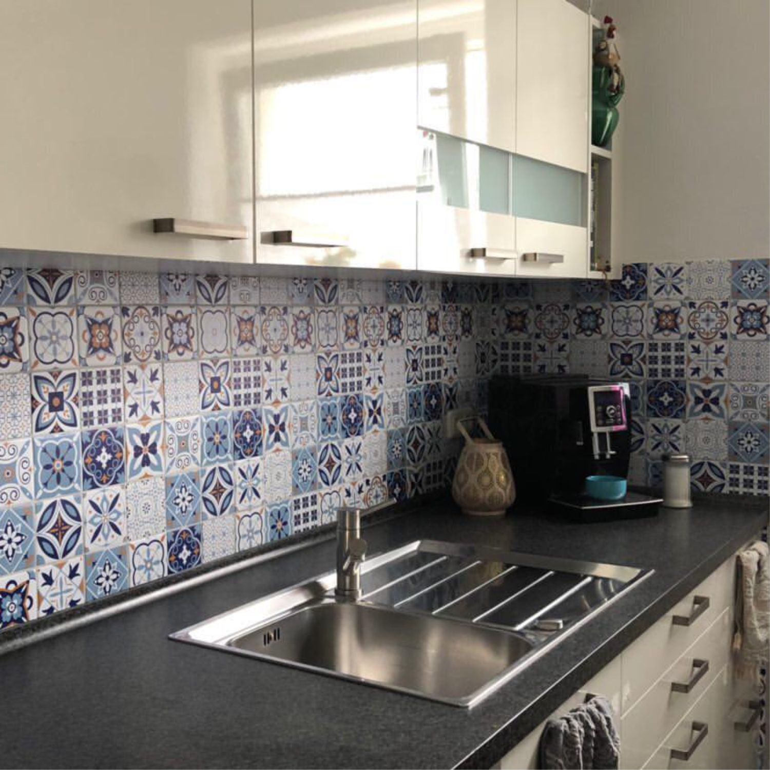 Fliesenaufkleber für Küche und Bad - 15x15 cm - Patchwork No.8 - 16-tlg. Set - FoLIESEN