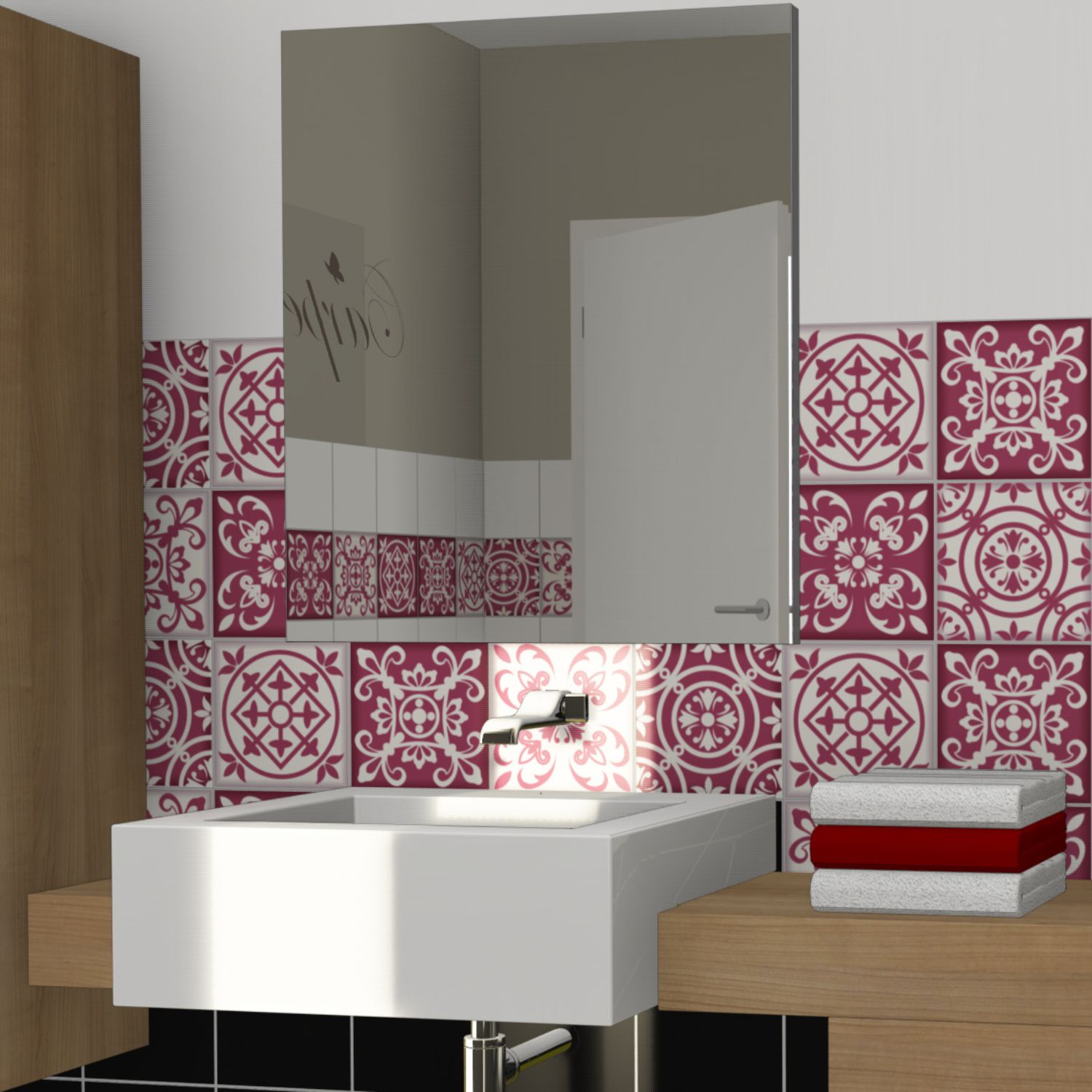 Fliesenaufkleber für Küche und Bad - 15x15 cm - Patchwork No.10 - 16-tlg. Set - FoLIESEN