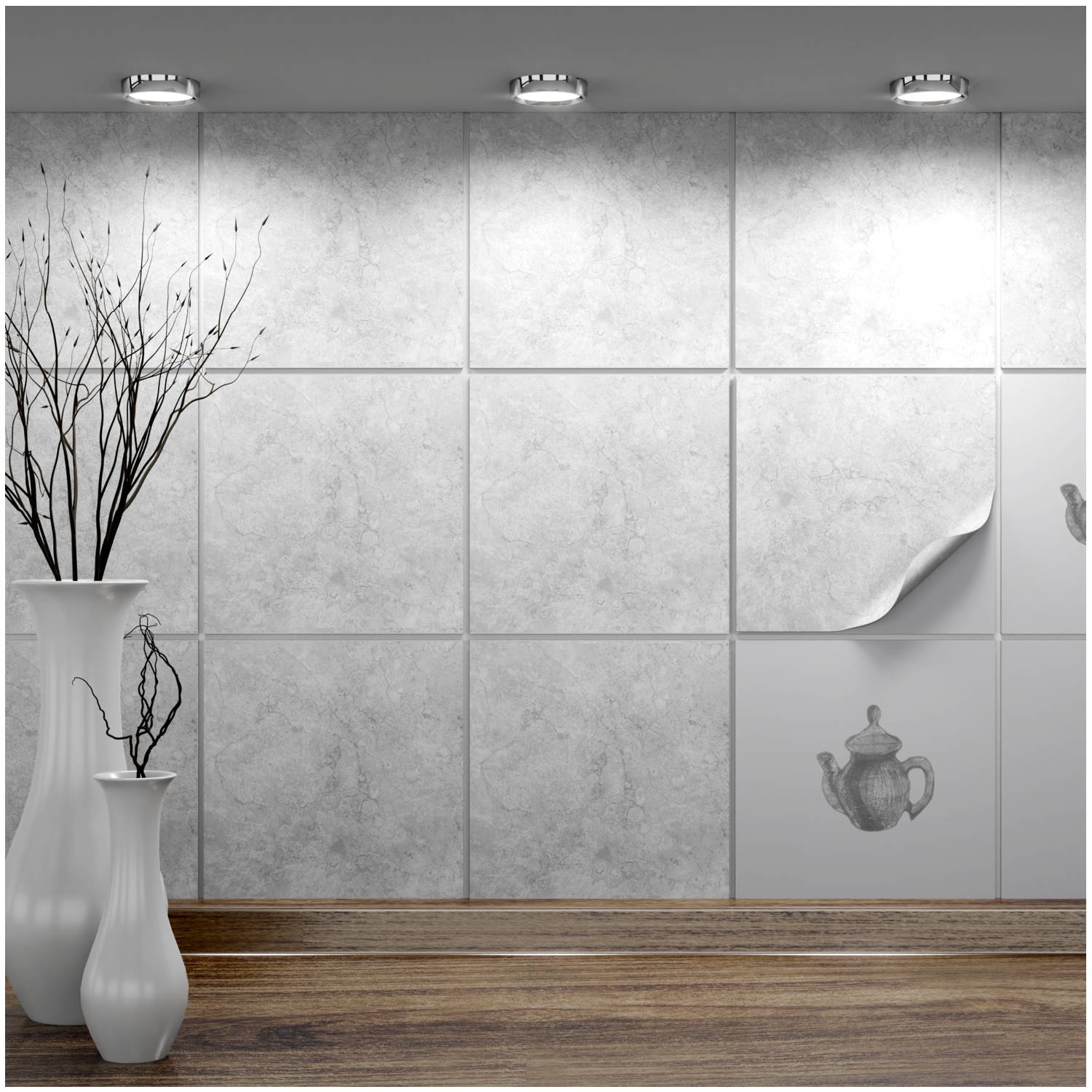 Fliesenaufkleber 20x20 cm für Küche, Bad - Fliesenfolie Gorreto - FoLIESEN